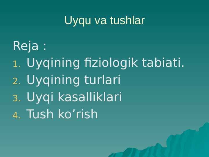 Uyqu va tushlar