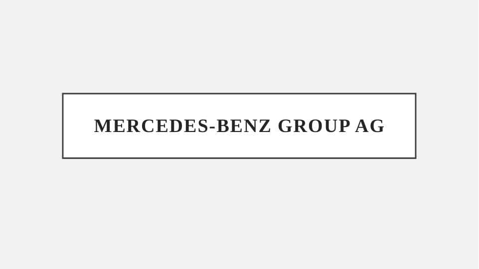 Mercedes-Benz group AG