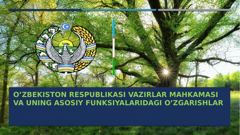 O’zbekiston respublikasi vazirlar mahkamasi va uning asosiy funksiyalaridagi o’zgarishlar
