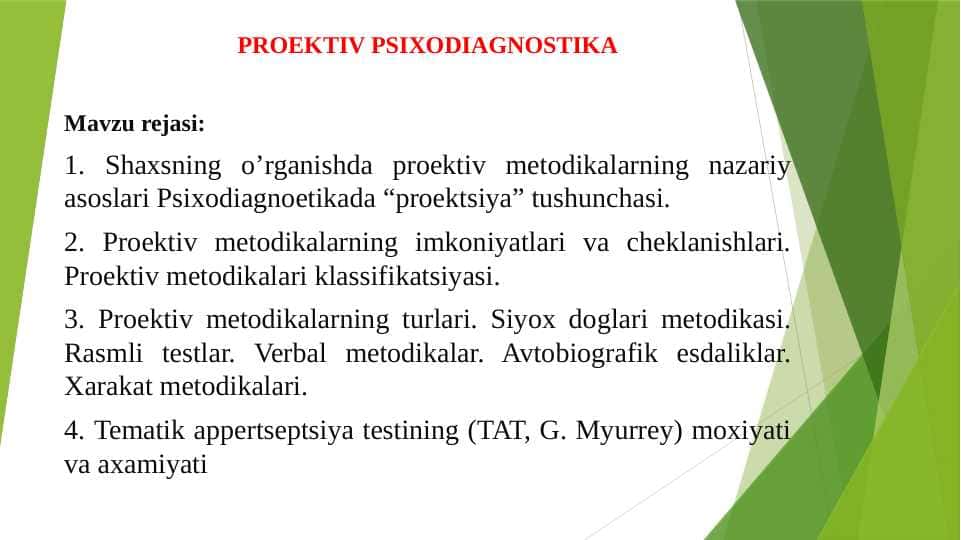 PROEKTIV PSIXODIAGNOSTIKA