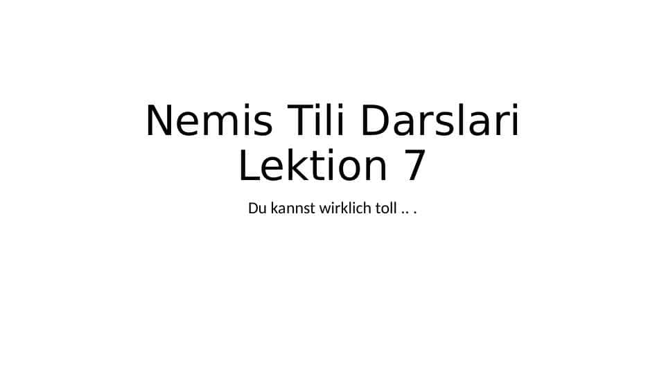nemis tili 7-dars