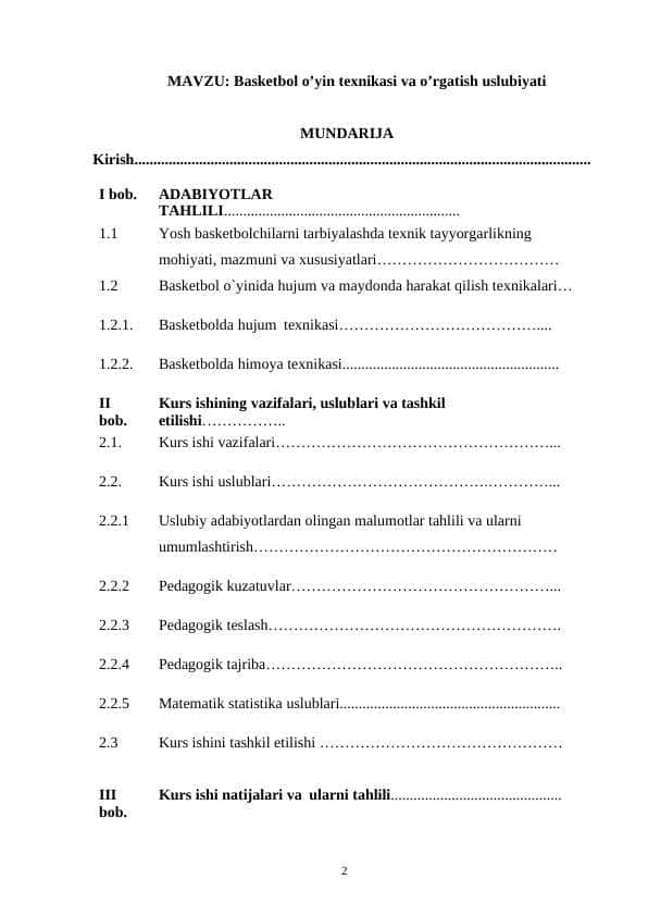 Basketbol o’yin texnikasi va o’rgatish uslubiyati
