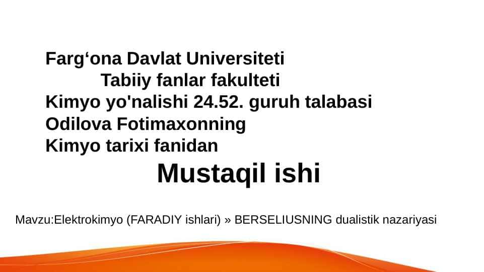 Elektrokimyo (FARADIY ishlari) » BERSELIUSNING dualistik nazariyasi