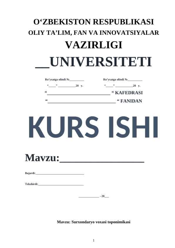 Surxondaryo voxasi toponimikasi