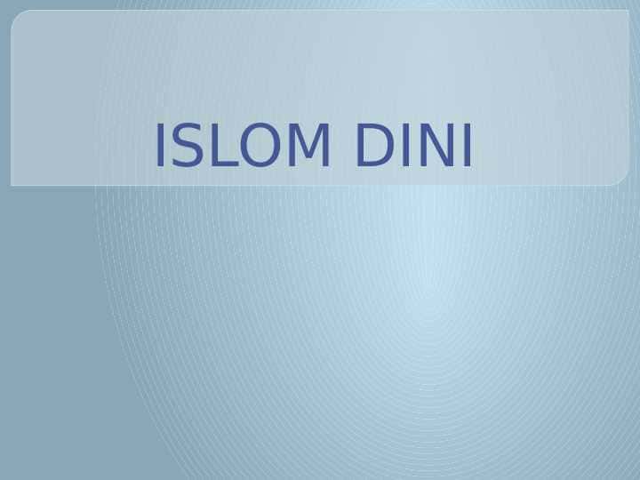 ISLOM DINI