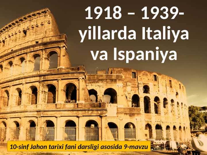 1918-1939-yillarda Italiya Ispaniya