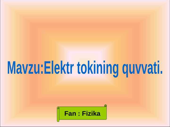 Elektr tokining quvvati