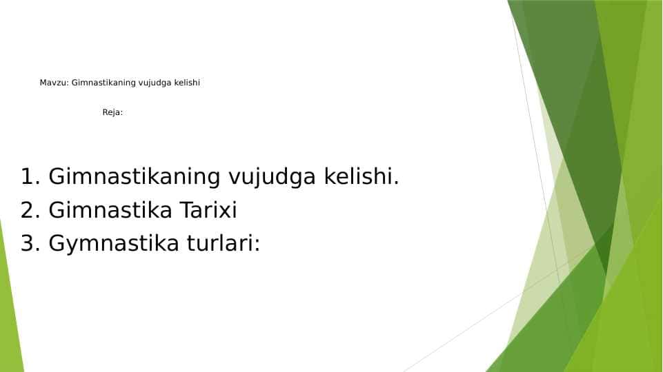 Gimnastikaning vujudga kelishi