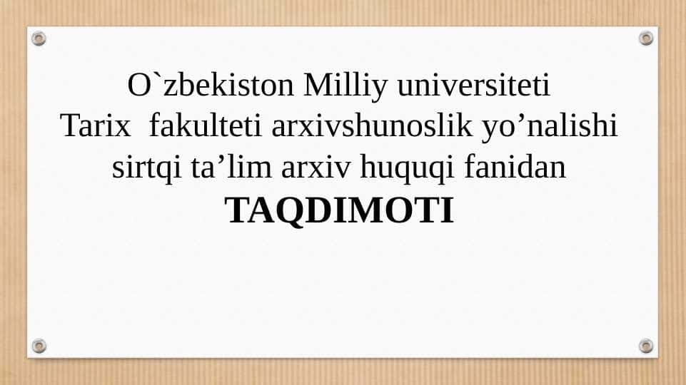 Oʼzbekiston Respublikasi fuqarolari, chet el fuqarolari va fuqaroligi boʼlmagan shaxslarning huquqlari va qonuniy manfaatlarini taʼminlash yuzasidan xorijdan kelib tushgan arxiv hujjatlari boʼyicha soʼrovlar ijrosini taʼminlash tartibi toʼgʼrisida NIZOM