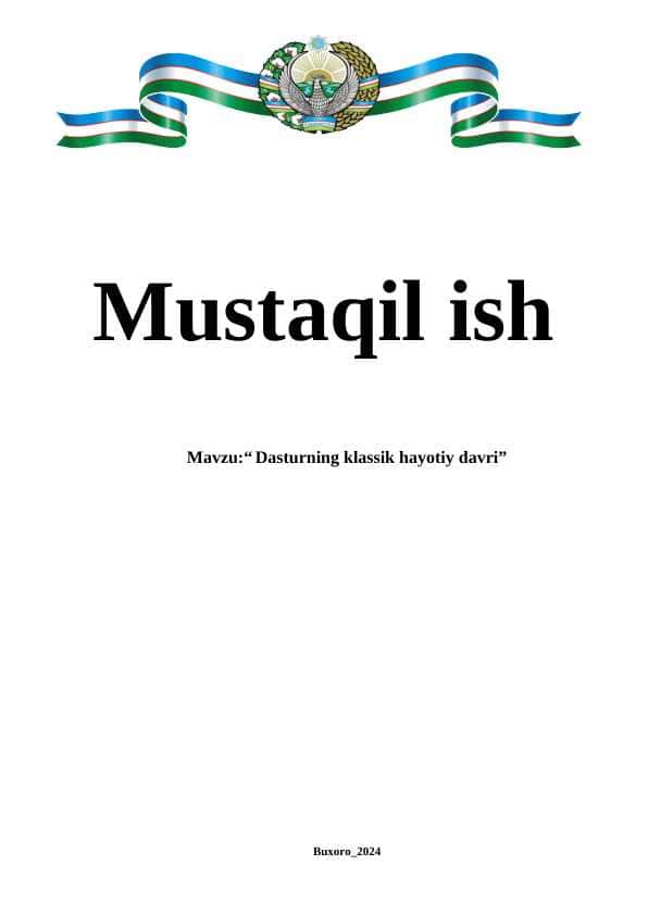 Dasturning klassik hayotiy davri
