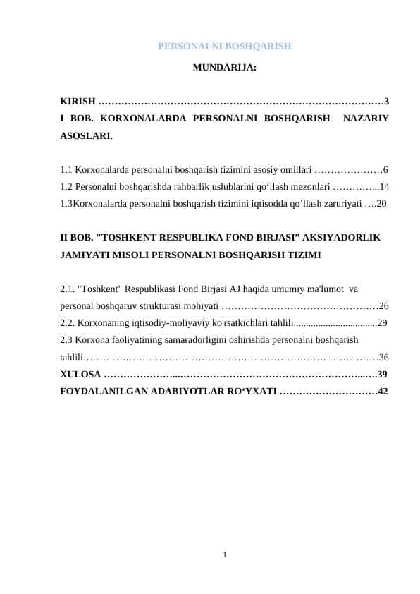 PERSONALNI BOSHQARISH