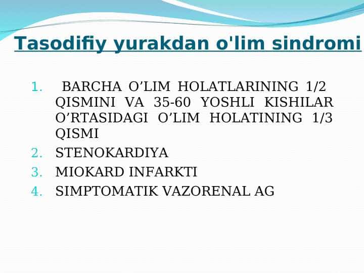 Tasodifiy yurakdan o'lim sindromi