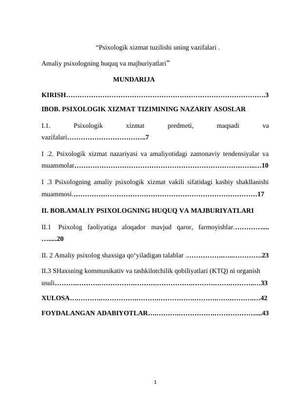 Amaliy psixologning huquq va majburiyatlari”