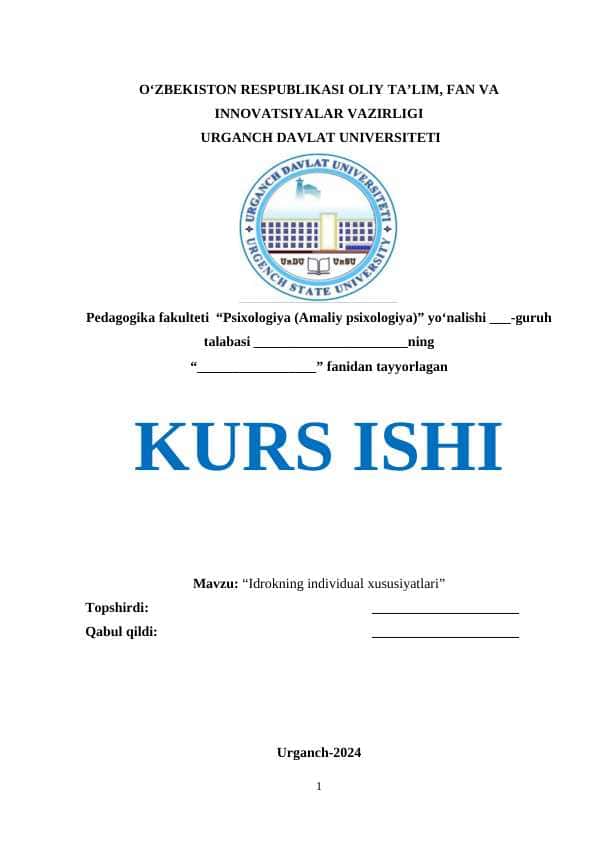 Idrokning individual xususiyatlari