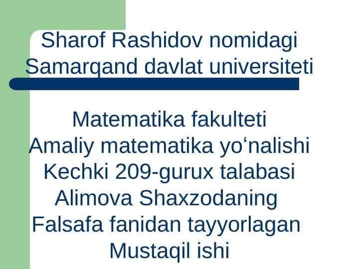 Falsafiy dunyoqarash, uning xususiyatlari va asosiy tamoyillari.