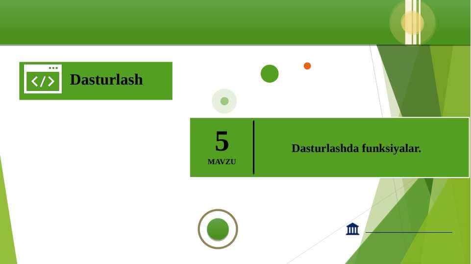 Dasturlashda funksiyalar