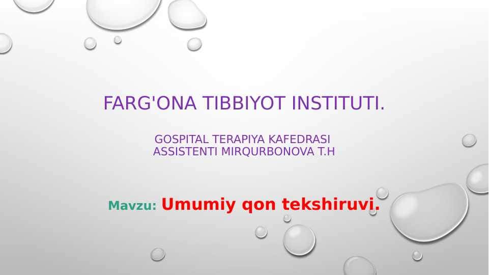 Umumiy qon tekshiruvi