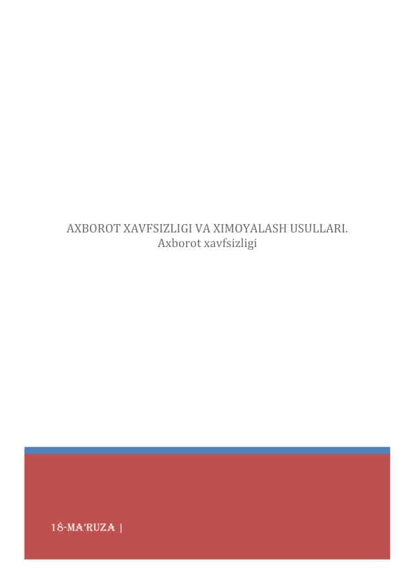 Axborot xavfsizligi
