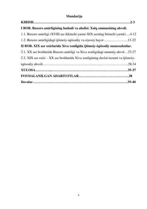 XIX_asr_oxiri_XX_asr_boshlarida_Buxoro_va_Xiva_xonliglarining_ijtimoiy axvoli kurs ishi