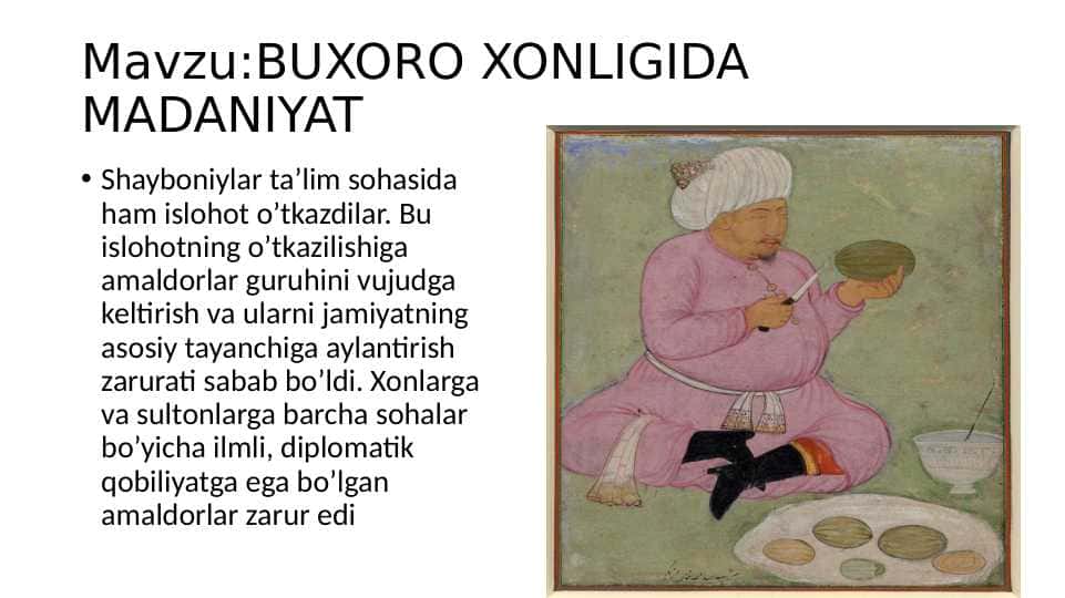 BUXORO XONLIGIDA MADANIYAT