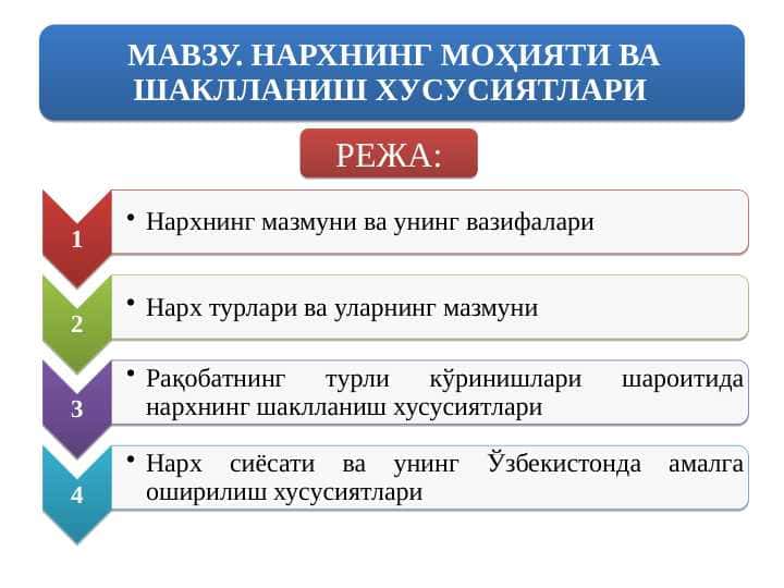 НАРХНИНГ МОҲИЯТИ ВА ШАКЛЛАНИШ ХУСУСИЯТЛАРИ
