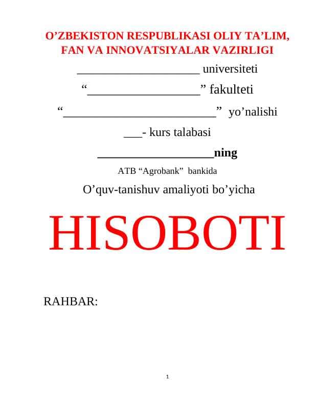 ATB Agrobank hisobot