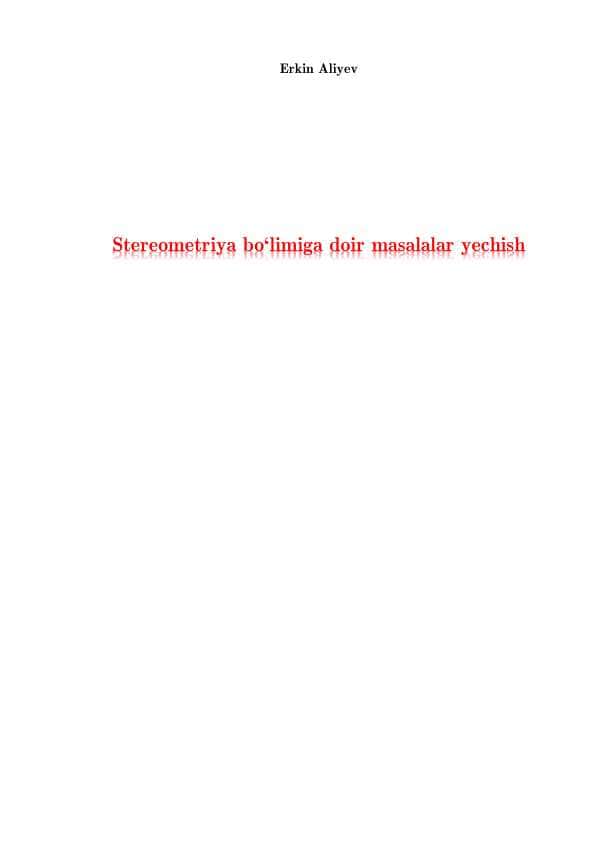 Stereometriya 1-qism