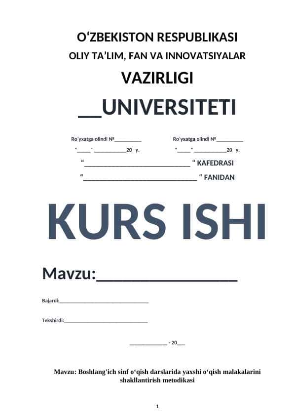 Boshlang'ich sinf o‘qish darslarida yaxshi o‘qish malakalarini shakllantirish metodikasi