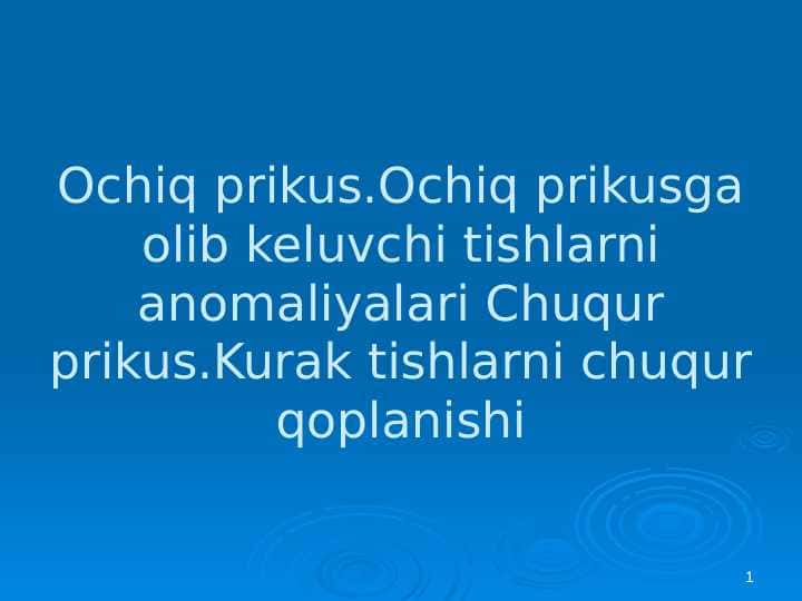 Ochiq prikus