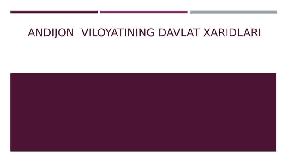 Andijon viloyatining davlat xaridlari