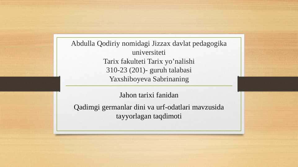 Qadimgi germanlar dini va urf-odatlar