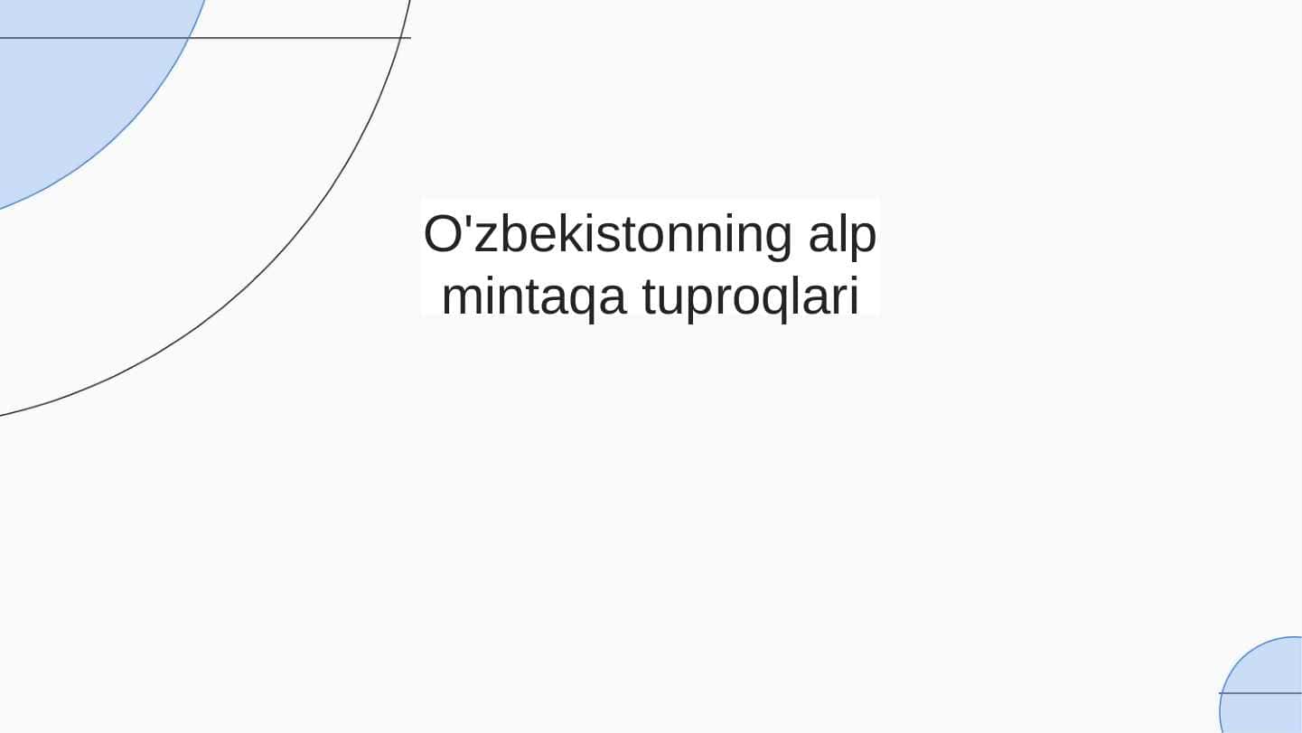 O'zbekistonning alp mintaqa tuproqlarii