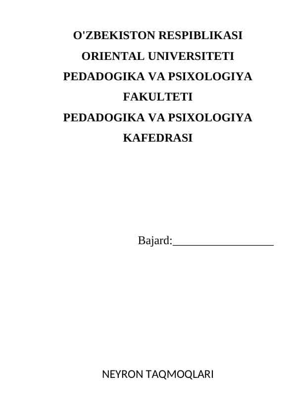 NEYRON TAQMOQLARI