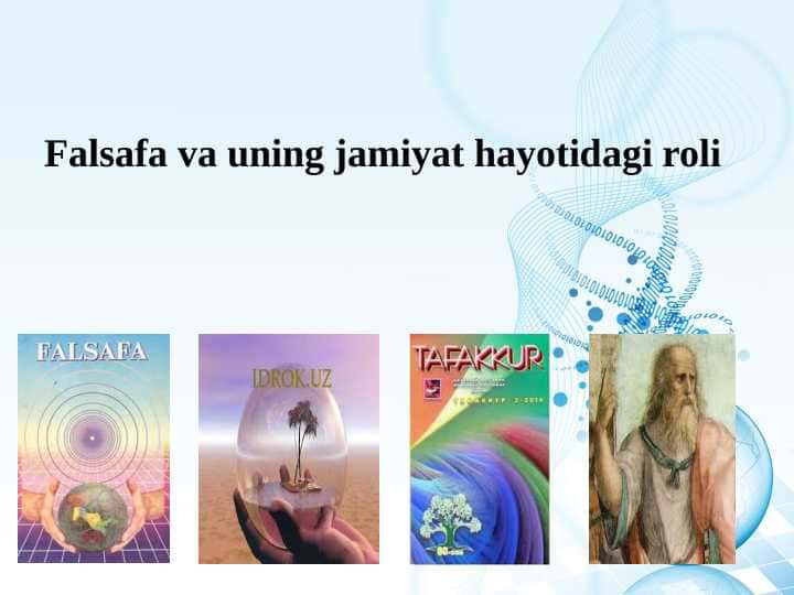 Falsafa va uning jamiyat hayotidagi roli