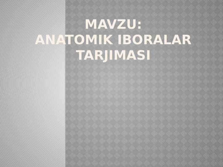 anatomik iboralar tarjimasi