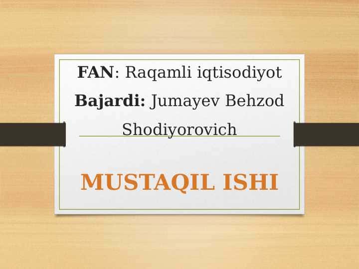 Qo'shimcha texnologiyalar. Raqamli iqtisodiyotdagi sanoat deformasiyasi