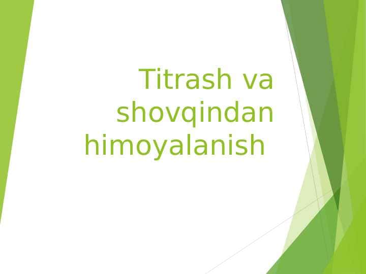 Shovqin va titrashdan himoyalanish