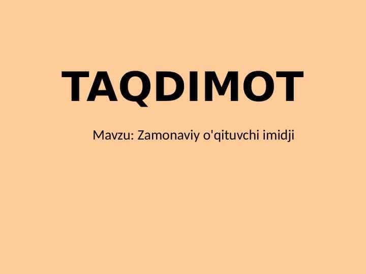 Zamonaviy o'qituvchi imidji