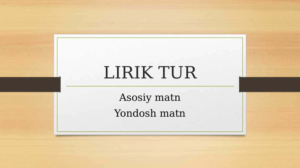 Lirik asar kompozitsiyasi