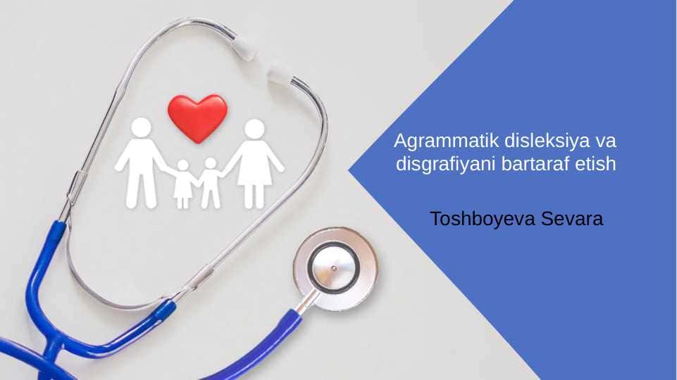 Agrammatik disleksiya va disgrafiyani bartaraf etish