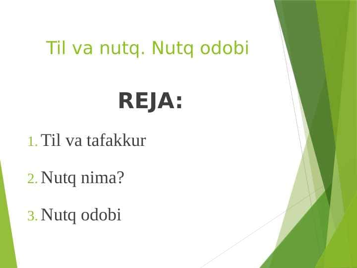 Til va nutq. Nutq odobi