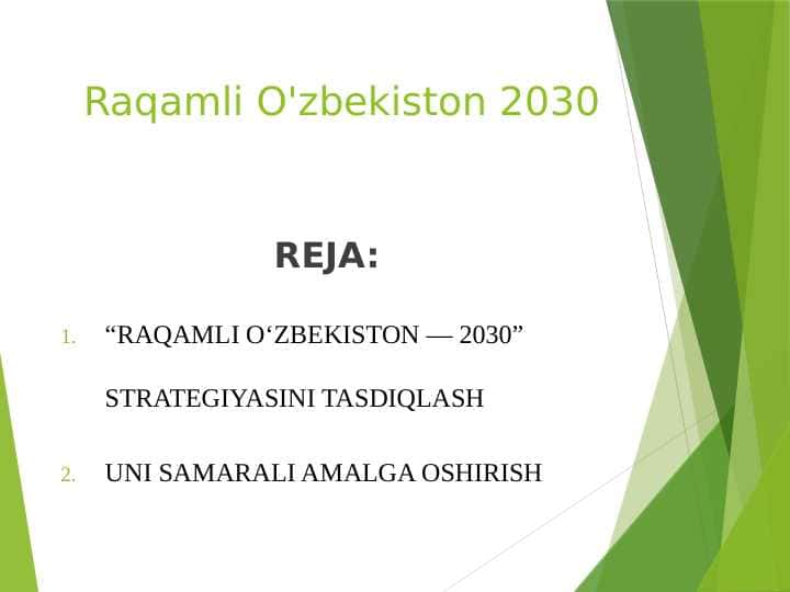 Raqamli O'zbekiston 2030