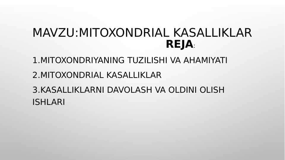 Mitoxondrial kasalliklar