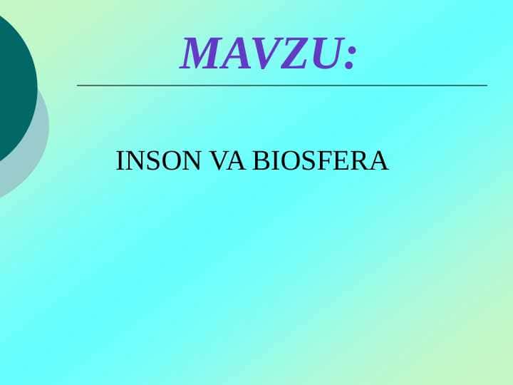 INSON VA BIOSFERA