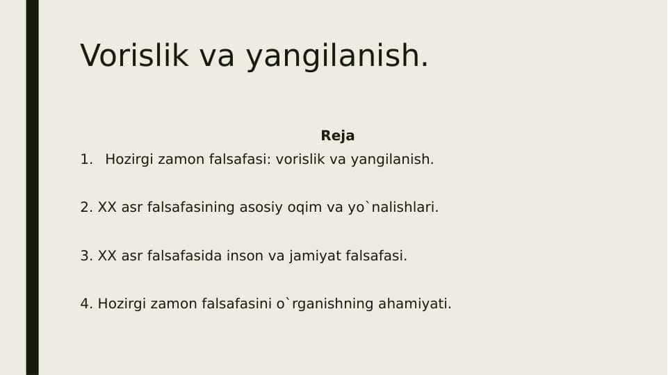Vorislik va yangilanishYoshlar tarbiyasida falsafiy kategoriyalar to’g’risidagi bilimlarning ahamiyati