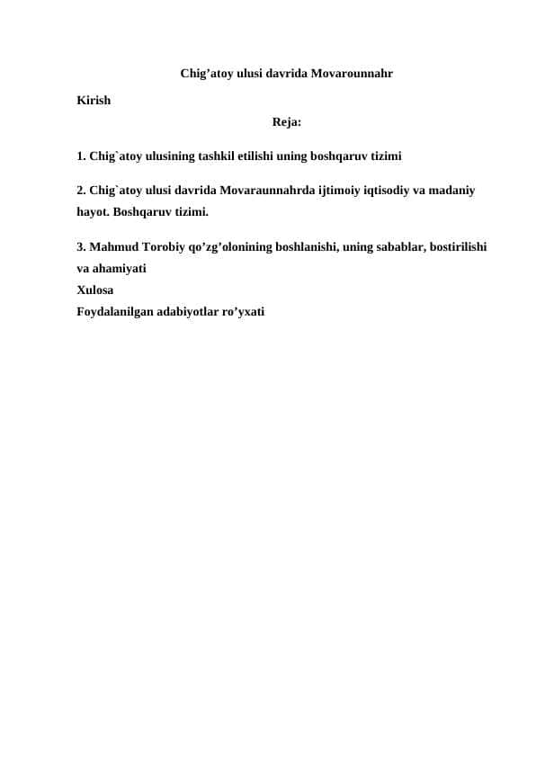 Chig'atoy ulusi davrida Movarounnahr.docx