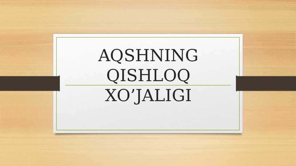 AQSHning Qishloq xo'jaligi