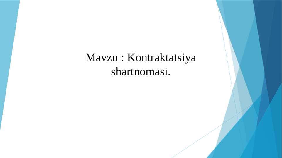 Kontraktatsiya shartnomasi