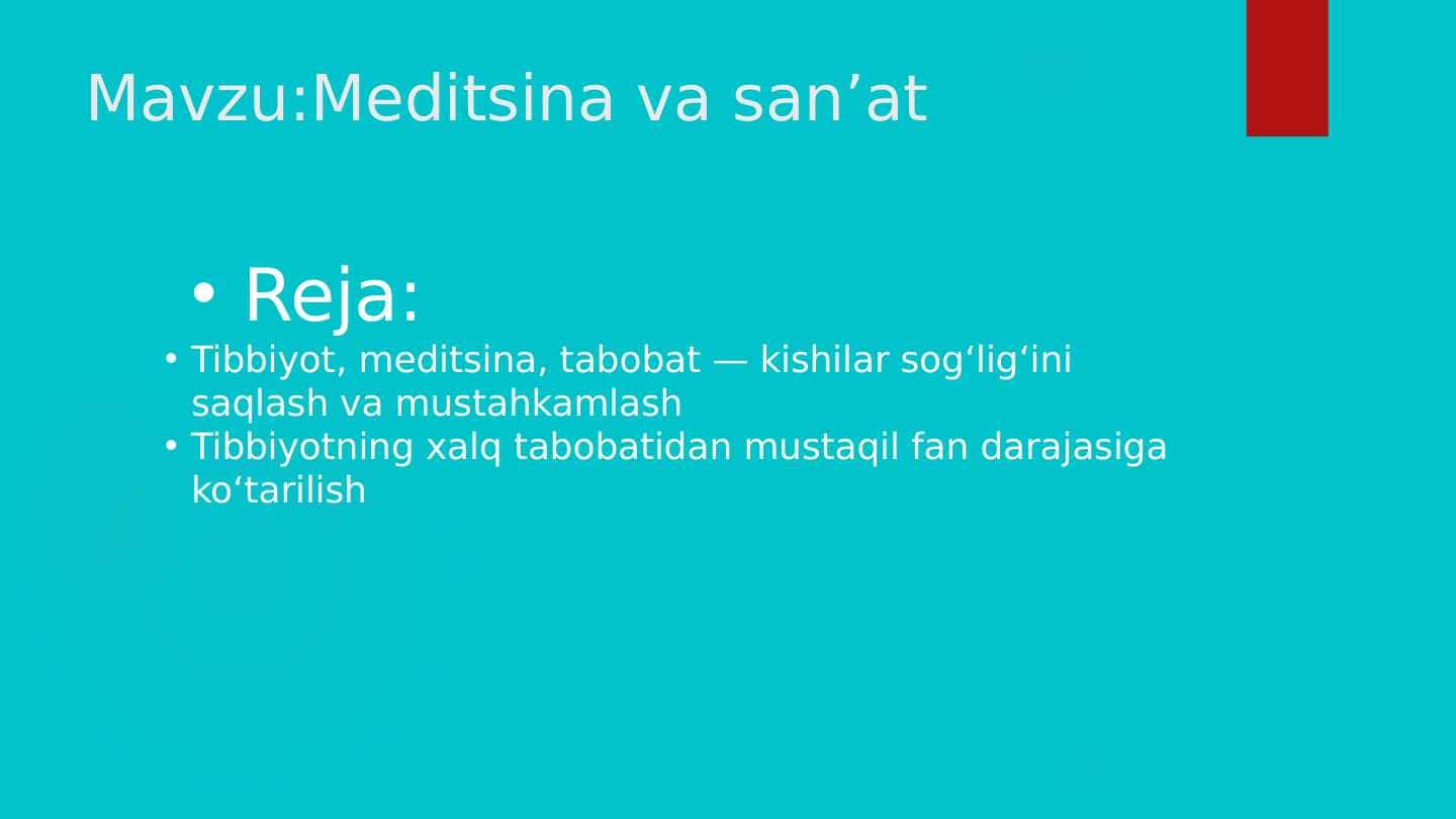 Meditsina va san’at