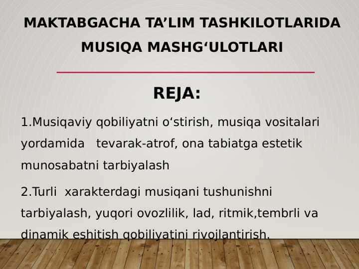 Maktabgacha ta’lim tashkilotlarida musiqa mashg‘ulotlari